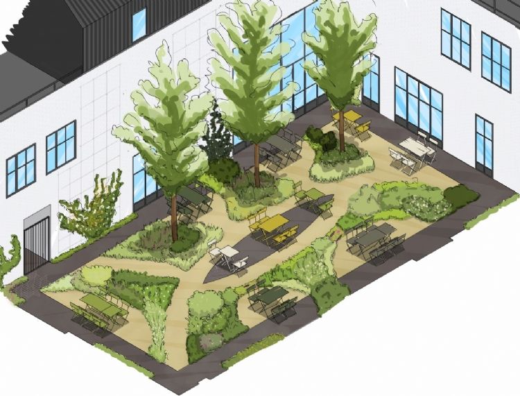 Plattegrond van de binnentuin Plattegrond van de binnentuin