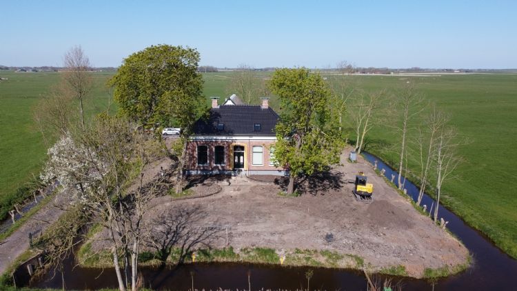 Dronefoto tijdens werkzaamheden Dronefoto tijdens werkzaamheden