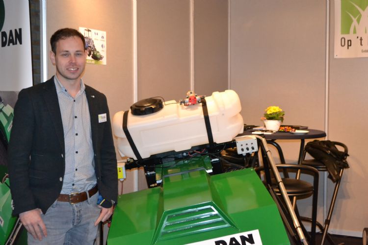 Rens op 't Root uitvinder van de Envo-Dan Haagbescherming op de Groene Sector Vakbeurs.