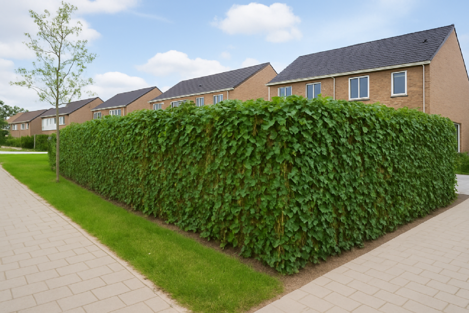 AI-model van dichtgegroeide groene schanskorf